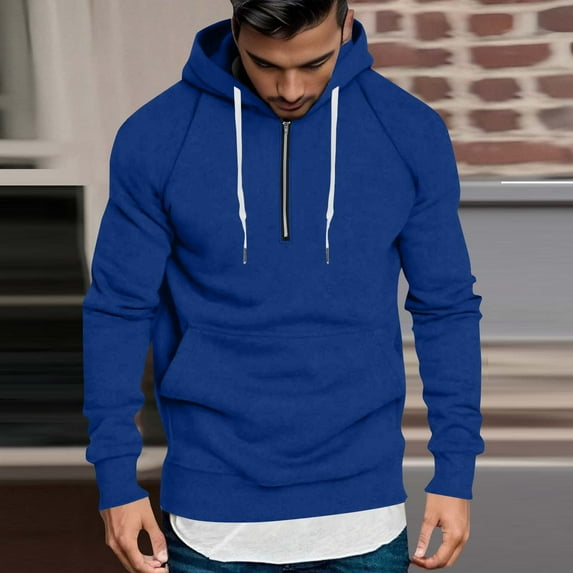 S-4X Big & Tall Hoodies for Men with Front Pocket Plus Size Fleece Lined Sweatshirts Pullover Solid Color Long Sleeve Athletic Workout Hoodie Tops