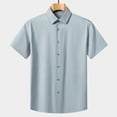 thumbnail image 1 of S-4X Big & Tall Shirts for Men Plus Size Short Sleeve Button-Down Collared Tshirts Shirt Mens Casual Solid Color Slim Lapel Going-Out Work Tees Tops, 1 of 7