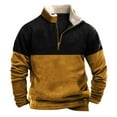 thumbnail image 1 of S-4X Big & Tall Sweatshirts for Men with Zipper and Pocket Plus Size Fleece Lined Shirts Long Sleeve Pullover Color Block Vintage Sweatshirt Tops, 1 of 3
