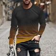 thumbnail image 1 of S-4X Big & Tall T Shirts for Men Plus Size Long Sleeve Crewneck T-Shirts Mens Casual Stripe Printed Pullover Slim-Fit Basic Athletic Workout Tees Tops, 1 of 5