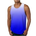 thumbnail image 1 of S-4X Big & Tall Tank Tops for Men Plus Size Sleeveless Crewneck Undershirts Shirts Mens Casual Gradient Printed Pullover Athletic Workout Vests, 1 of 4