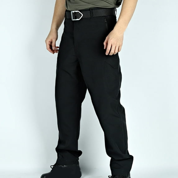 S-4X Big & Tall Work Pants for Men with Zipper Pockets Plus Size Stretchy Slim-Fit Straight Leg Solid Elastic Waist Waterproof Tactical-Pant