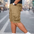 thumbnail image 1 of S-4X Cargo Shorts for Men Cotton with Pockets Plus Size Drawstring Straight Leg Casual Solid Color Workout Hiking Bermuda Short, 1 of 6