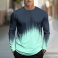 thumbnail image 1 of S-4X Mens Big & Tall Long Sleeve T Shirts Plus Size Crewneck Tshirts Shirt Pullover Trendy Gradient Printed Breathable Athletic Workout Tees Tops, 1 of 5