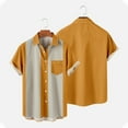 thumbnail image 1 of S-4X Mens Big & Tall Shirts Plus Size with Pocket Short Sleeve Button-Down Tshirts Shirt Color-Block Collared Hawaiian Beach Tees Tops, 1 of 4