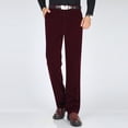 thumbnail image 1 of S-4X Plus Size Corduroy-Pants for Men with Pockets Dress Straight Leg Trousers Business Casual Solid Color Mid Waisted Slim-Fit Office Work Pant, 1 of 7