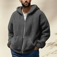thumbnail image 1 of S-4X Plus Size Fleece Jackets for Men Big & Tall Zip Up Sherpa Hoodies & Sweatshirts with Pockets Long Sleeve Solid Color Thermal Warm Outerwear Coats, 1 of 5