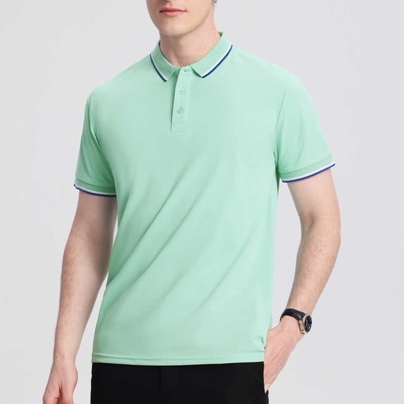 S-4X Plus Size Golf Shirts for Men Big and Tall Short Sleeve T-Shirts Button Collared Pullover Solid Slim Lapel Business Casual Tees Tops