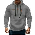 thumbnail image 1 of S-4X Plus Size Hoodies for Men Big & Tall Fleece Lined Pullover Sweatshirts with Zipper Pockets Long Sleeve Solid Thermal Warm Athletic Hoodie Tops, 1 of 5