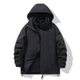 thumbnail image 1 of S-4X Plus Size Mens 3 in 1 Rain Jackets Removeable Fleece Coats Big & Tall Long Sleeve Zip Up Waterproof Windbreaker Warm Raincoats with Pockets and Hood, 1 of 8