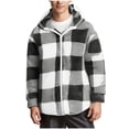 thumbnail image 1 of S-4X Plus Size Mens Big & Tall Fleece Jackets with Pockets and Hoodie Sherpa Coats Long Sleeve Zip Up Plaid Printed Thermal Warm Hoodies & Sweatshirts, 1 of 5