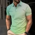 thumbnail image 1 of S-4X Plus Size Mens Big & Tall Golf Shirts Short Sleeve Button Collared T-Shirts Casual Pullover Gradient Printed Going-Out Workout Tees Tops, 1 of 5