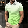 thumbnail image 1 of S-4X Plus Size Mens Big & Tall Golf Shirts Short Sleeve Button Collared Tees Tops Pullover Gradient Printed Breathable Athletic Workout Tshirts Shirt, 1 of 6
