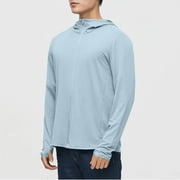 S-4X Plus Size Mens Big & Tall Hoodies Sun Protection Long Sleeve UV Shirts Lightweight Solid Zipper Up Outdoor-Athletic Shirt Summer