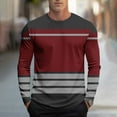 thumbnail image 1 of S-4X Plus Size Mens Big & Tall T Shirts Long Sleeve Crewneck Tees Tops Casual Pullover Color Block Breathable Basic Athletic Workout Tshirts Shirt, 1 of 5