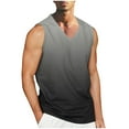 thumbnail image 1 of S-4X Plus Size Mens Big & Tall Tank Tops Athletic Workout Sleeveless V Neck Undershirts Shirts Gradient Printed Pullover Breathable Running Vests, 1 of 4