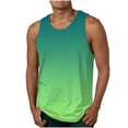thumbnail image 1 of S-4X Plus Size Mens Big & Tall Tank Tops Sleeveless Crewneck Muscle Shirts Casual Gradient Printed Pullover Breathable Athletic Workout Vests, 1 of 4