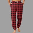 thumbnail image 1 of S-4X Plus Size Pajama Pants for Men Big & Tall Tapered Leg Trousers with Pockets and Drawstring Elastic Waist Plaid Printed Homewear Pajamas Pant, 1 of 5