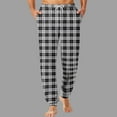 thumbnail image 1 of S-4X Plus Size Pajama Pants for Men Big & Tall Tapered Leg Trousers with Pockets and Drawstring Elastic Waist Plaid Printed Homewear Pajamas Pant, 1 of 5