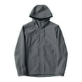 thumbnail image 1 of S-4X Plus Size Rain Jackets for Men with Pockets and Hoodies Big & Tall Long Sleeve Zip Up Waterproof Windbreaker Sun Protection Hiking Raincoats, 1 of 5