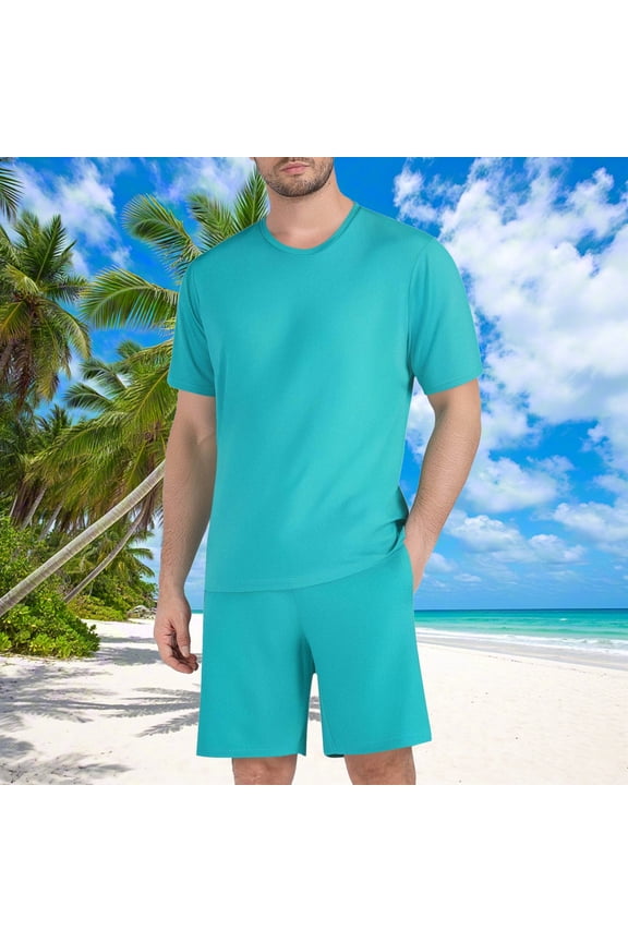 S-4X Plus Size Running Sets for Men 2 Piece Short Sleeve T-Shirts and Shorts Outfits with Pockets Casual Solid Athletic Workout Track Suits