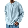 thumbnail image 1 of S-4X Plus Size Sweatshirts for Men Big & Tall Long Sleeve Crewneck Shirts Mens Casual Solid Color Pullover Breathable Athletic Workout Sweatshirt Tops, 1 of 5