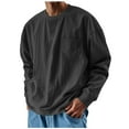 thumbnail image 1 of S-4X Plus Size Sweatshirts for Men with Pocket Big & Tall Long Sleeve Shirts Mens Casual Solid Color Pullover Crewneck Athletic Sweatshirt Tops, 1 of 5