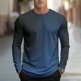 thumbnail image 1 of S-4X Plus Size T Shirts for Men Big & Tall Long Sleeve Crewneck Tshirts Shirt Mens Casual Gradient Printed Pullover Basic Athletic Workout Tees Tops, 1 of 5