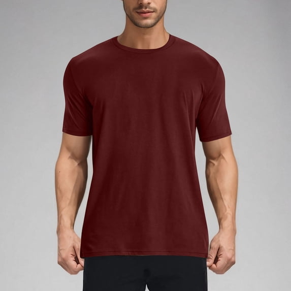 S-4X Plus Size T Shirts for Men Big & Tall Short Sleeve Tshirts Shirt Mens Casual Solid Color Pullover Stretchy Slim Athletic Workout Tees Tops
