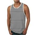 thumbnail image 1 of S-4X Plus Size Tank Tops for Men Big & Tall Sleeveless Shirts Mens Casual Stripe Printed Pullover Crewneck Breathable Athletic Workout Vests, 1 of 5