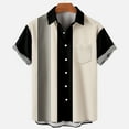 thumbnail image 1 of S-4XL Button-Down Shirts for Men Big & Tall Short Sleeve Plus Size Collared Tshirts Shirt with Pocket Color-Block Comfort Loungewear Tops Clearance, 1 of 5