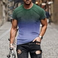 thumbnail image 1 of S-4XL Short Sleeve T Shirts for Men Big and Tall Slim Pullover Crewneck Tees Tops Plus Size Gradient Stripe Printed Casual Tshirts Shirt, 1 of 5