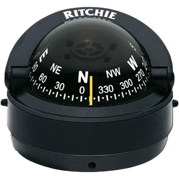 S-53 Ritchie Navigation Explorer Compass 2 3/4-Inch Dial with Surface Mount, Black