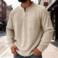 thumbnail image 1 of S-5X Big & Tall Corduroy-Sweatshirts for Men with Pocket Plus Size Long Sleeve Shirts Mens Casual Solid Color Pullover Button Crewneck Sweatshirt Tops, 1 of 8