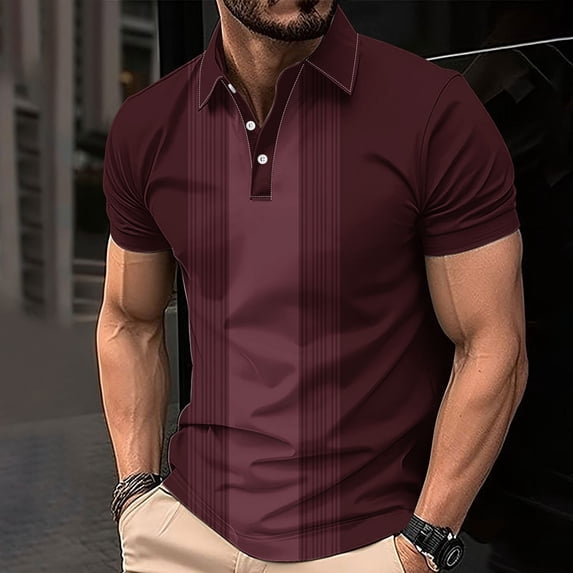 S-5X Big & Tall Golf Shirts for Men Plus Size Short Sleeve Tshirts Shirt Mens Casual Color Block Pullover Button Collared Athletic Workout Tees Tops