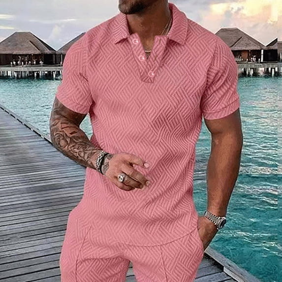 S-5X Big & Tall Golf Shirts for Men Plus Size Short Sleeve Tshirts Shirt Mens Casual Solid Color Pullover Button Collared Athletic Workout Tees Tops