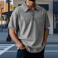 thumbnail image 1 of S-5X Big & Tall Golf Shirts for Men with Pocket and Zip Collared Short Sleeve T-Shirts Casual Vintage Solid Pullover Going-Out Tees Tops, 1 of 6