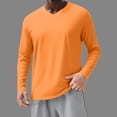thumbnail image 1 of S-5X Big & Tall T Shirts for Men Plus Size Long Sleeve V Neck Tshirts Shirt Mens Casual Solid Color Pullover Breathable Basic Going-Out Workout Tops, 1 of 8