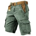 thumbnail image 1 of S-5X Cotton Cargo Shorts for Men Big & Tall Plus Size with Multi-Pockets and Belt Straight Leg Casual Solid Athletic Hiking Fishing Short, 1 of 3