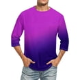 thumbnail image 1 of S-5X Mens Big & Tall T Shirts Plus Size 3/4 Sleeve Crewneck T-Shirts Casual Pullover Gradient Printed Comfort Going Out Loungewear Tees Tops, 1 of 4