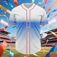 thumbnail image 1 of S-5X Plus Size Baseball Shirts for Men Big & Tall Short Sleeve Tshirts Shirt Button-Down V Neck Gradient Printed Breathable Gym Workout Tees Tops, 1 of 5