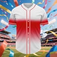 thumbnail image 1 of S-5X Plus Size Baseball Shirts for Men Big & Tall Short Sleeve Tshirts Shirt Button-Down V Neck Gradient Printed Breathable Gym Workout Tees Tops, 1 of 5