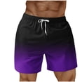 thumbnail image 1 of S-5X Plus Size Beach Shorts for Men Big & Tall Straight Wide Leg Drawstring Elastic Waist Gradient Printed Hawaiian Board Short with Pockets, 1 of 4