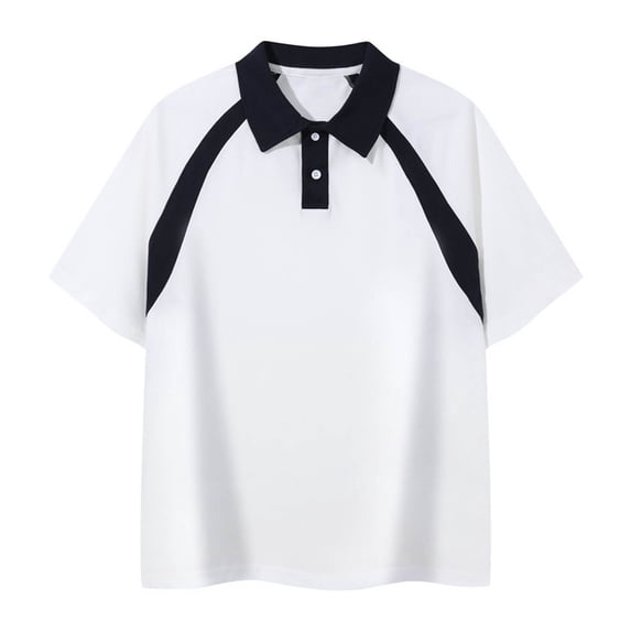 S-5X Plus Size Cotton Golf Shirts for Men Big & Tall Short Sleeve Tshirts Shirt Mens Casual Color Block Pullover Button Collared Workout Tees Tops