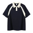 thumbnail image 1 of S-5X Plus Size Cotton Golf Shirts for Men Big & Tall Short Sleeve Tshirts Shirt Mens Casual Color Block Pullover Button Collared Workout Tees Tops, 1 of 5