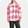 thumbnail image 1 of S-5X Plus Size Fleece Jackets for Men with Hoodie Big & Tall Sherpa Coats Mens Casual Plaid Printed Long Sleeve Button-Down Thermal Warm Jacket, 1 of 6