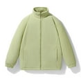 thumbnail image 1 of S-5X Plus Size Fleece Jackets for Men with Pockets Zip Up Sweatshirts Mock Neck Casual Solid Color Thermal Warm Long Sleeve Slim Outerwear Coats, 1 of 3