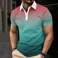 thumbnail image 1 of S-5X Plus Size Golf Shirts for Men Big & Tall Short Sleeve T-Shirts Mens Casual Gradient Printed Pullover Button Collared Athletic Workout Tees Tops, 1 of 5