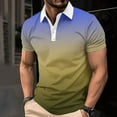thumbnail image 1 of S-5X Plus Size Golf Shirts for Men Big & Tall Short Sleeve T-Shirts Mens Casual Gradient Printed Pullover Button Collared Athletic Workout Tees Tops, 1 of 5