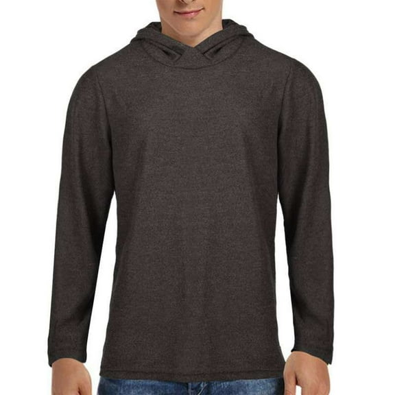 S-5X Plus Size Hoodies for Men Pullover Long Sleeve Shirts Big & Tall Mens Casual Solid Color Pullover Stretchy Slim Athletic Workout Hoodie Tops